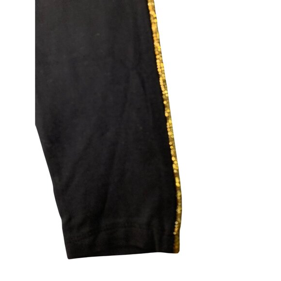 Steve Madden Womens Size Small Legging Pull On Black Pants Gold Stripe Down Side - Picture 2 of 4